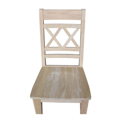 Canyon Collection Set of Two Double X- Back Chairs, Unfinished