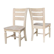 Solid Hardwood Ladder-Back Dining Chairs, Unfinished, Set of 2