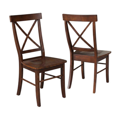 Solid Wood X-Back Dining Chair, Hardwood Side Chair for Dining Room