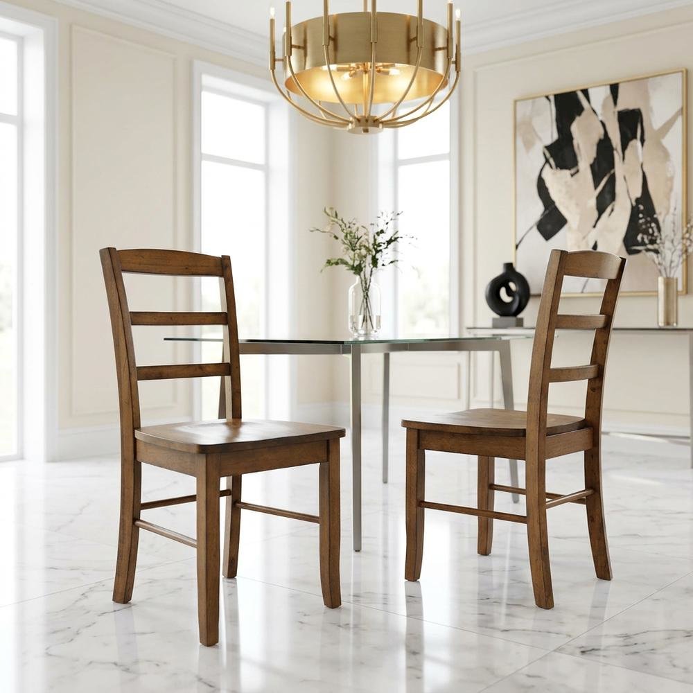 Hardwood Ladderback Dining Chairs, Wooden Kitchen and Dining Room Chairs