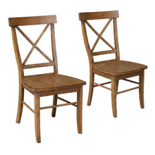 Solid Hardwood X-Back Dining Chair with Contoured Wood Seat for Dining Room