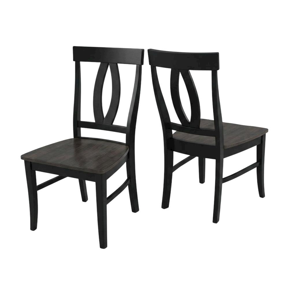 Solid Wood Dining Chairs with Washed Finish for Dining Room, Set of 2
