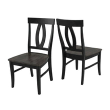 Solid Wood Dining Chairs with Washed Finish for Dining Room, Set of 2