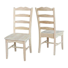 Magnolia Unfinished Hardwood Dining Chairs, Set of Two for Kitchen