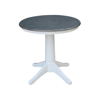 30" Round Pedestal Dining Table with 2 Madrid Ladderback Chairs