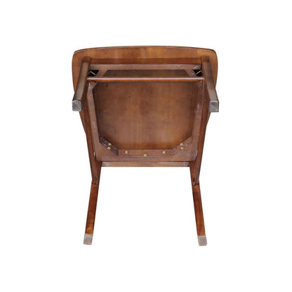Set of Two X-Back Chairs  with Solid Wood Seats , Espresso