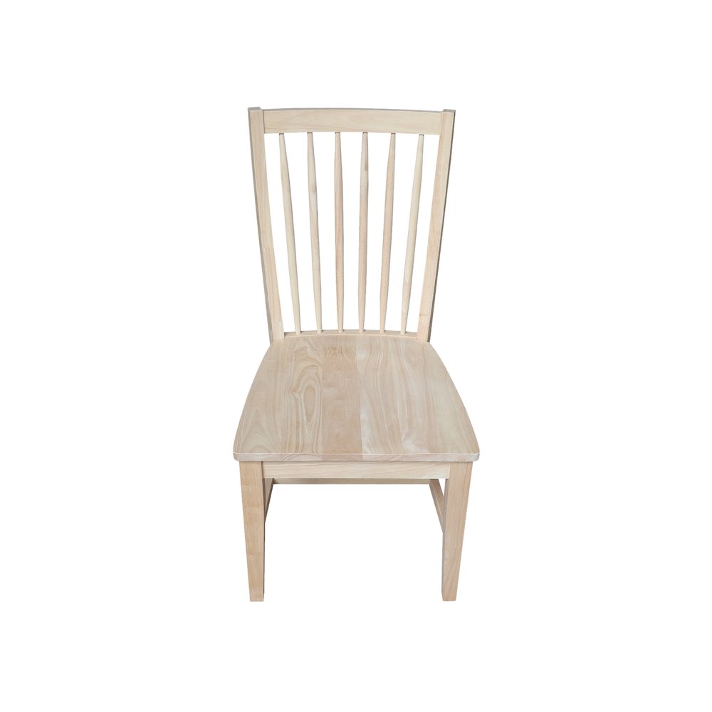 Set of Two Solid Wood Audrey Dining Chairs, Unfinished