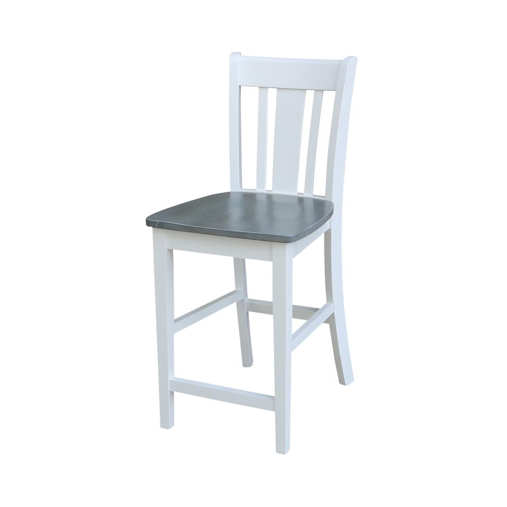 36" Round Extension Dining Table With 4 San Remo Counter Height Stools - Set of 5