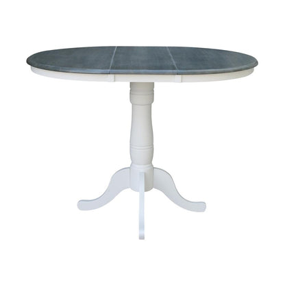 36" Round Extension Dining Table With 4 San Remo Counter Height Stools - Set of 5