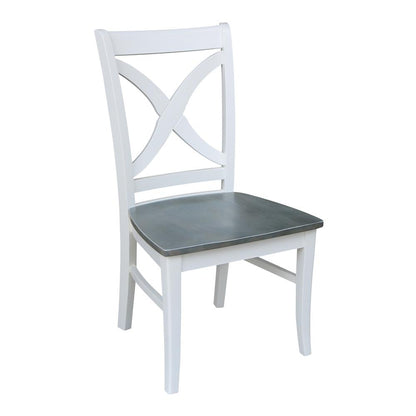 42 in. Dual Drop Leaf Dining Table with 4 X-back Chairs - 5 Piece Dining Set
