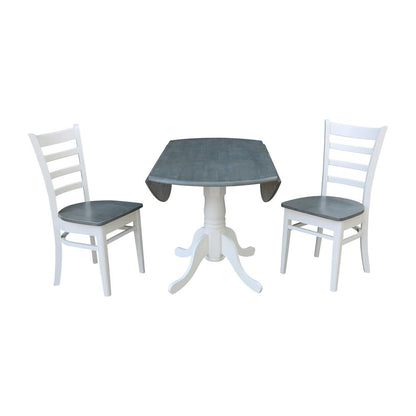 42" Dual Drop Leaf Table with 2 Emily Side Chairs -Set of 3 Pieces