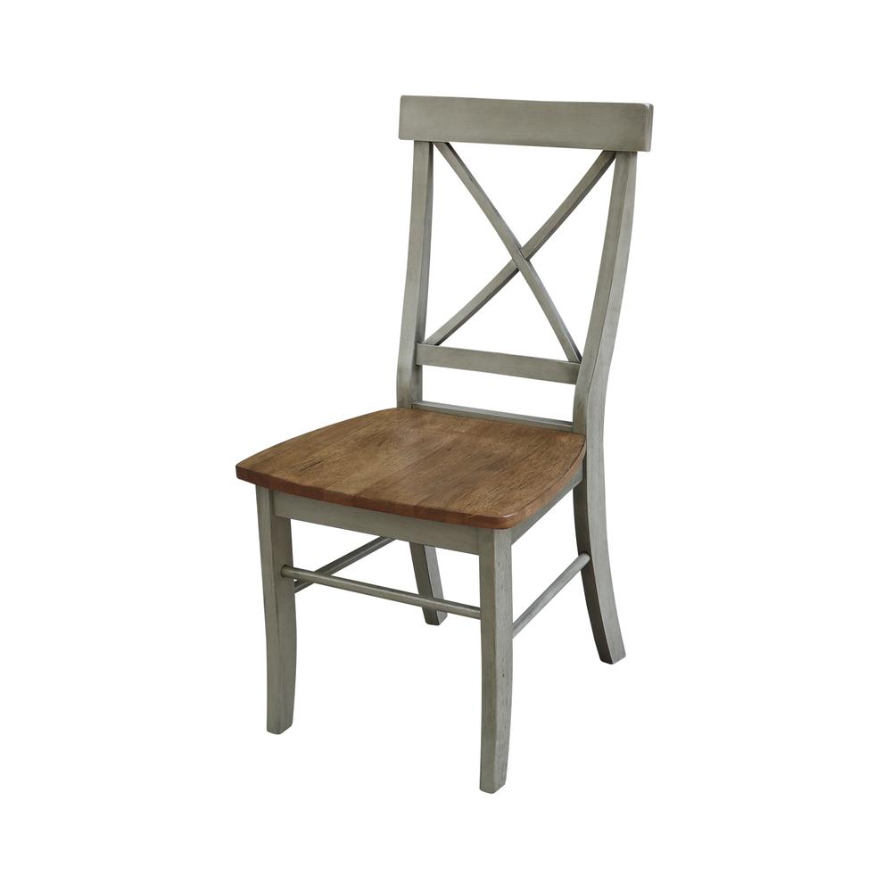 36" Round Extension Dining Table With 4 X-back Chairs - Set of 5 Piece