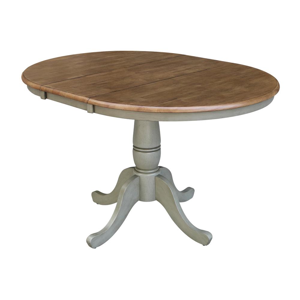 36" Round Extension Dining Table With 4 X-back Chairs - Set of 5 Piece