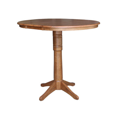 36" Round Top Pedestal Table with 12" Leaf - 42.1" H- 557394