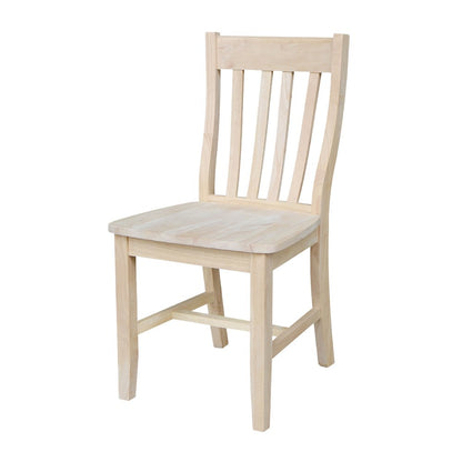 42 in Pedestal Table with 2 Dining Chairs in Unfinished - 3 Piece Set
