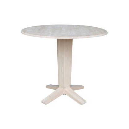 42 in Counter Height Dining Table with 4 Stools in Unfinished - 5 Piece Set