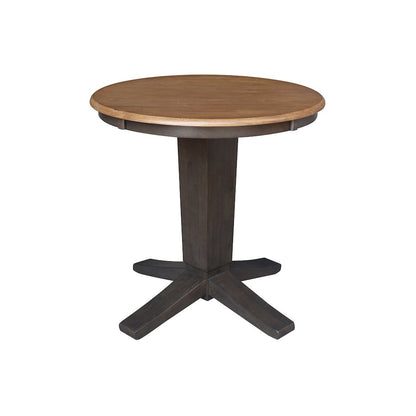 30 in Round Top Pedestal Dining Table with 2 Dining Chairs - 3 Piece Set
