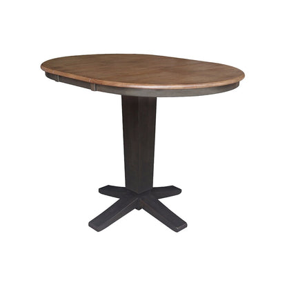 36 in Round Counter Height Dining Table with 12 in Leaf - 5 Piece Set
