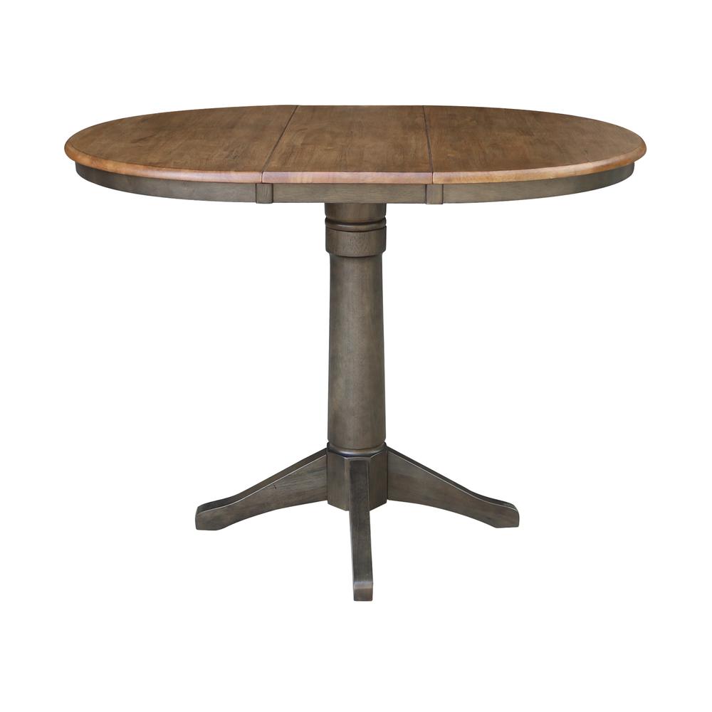 Set of 5 pcs - 36" Round Extension Dining table with 4, San Remo counterheight stools