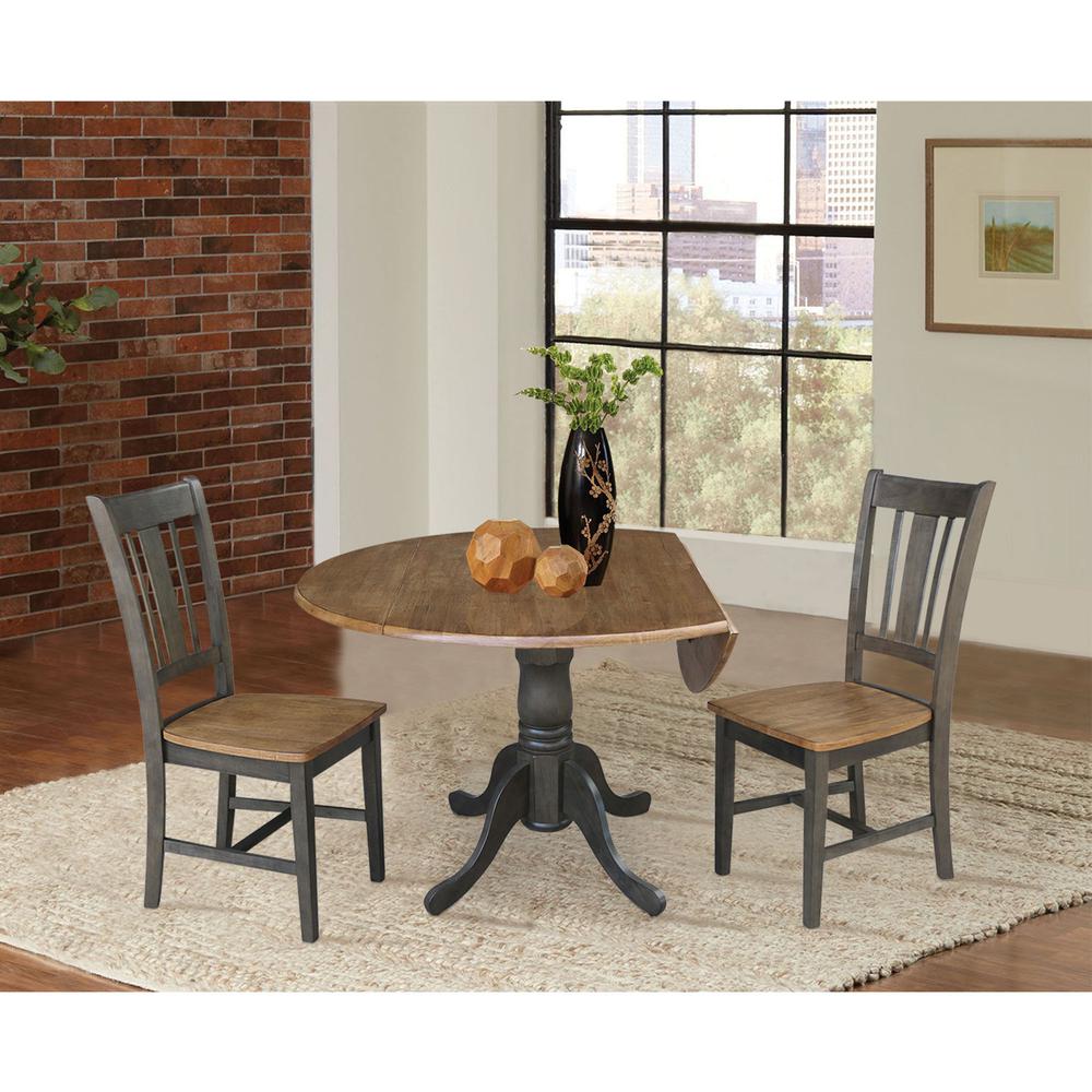 42" Dual Drop Leaf Table With 2 San Remo Side Chairs - 3 Piece Set