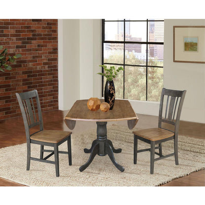 42" Dual Drop Leaf Table With 2 San Remo Side Chairs - 3 Piece Set