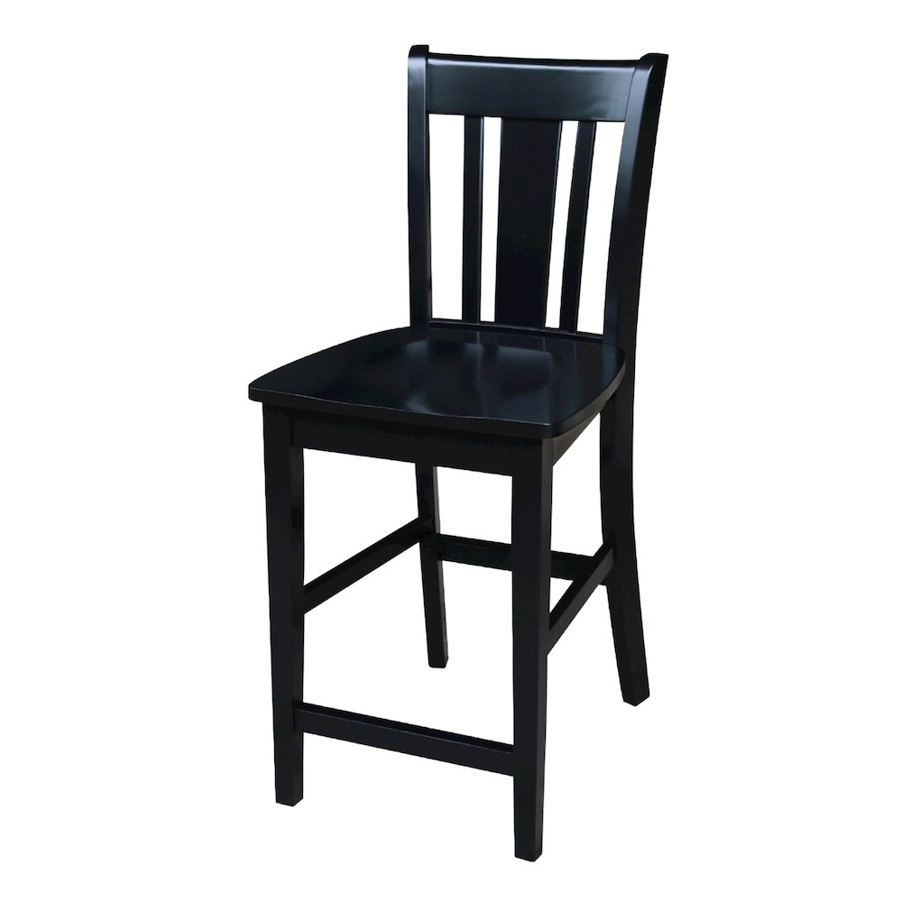 42 in Counter Height Dining Table with 4 Stools in Black - 5 Piece Set