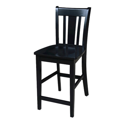 42 in Counter Height Dining Table with 4 Stools in Black - 5 Piece Set