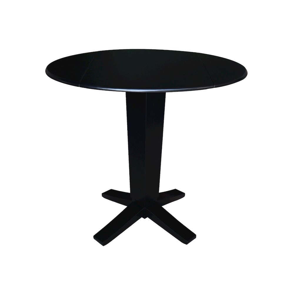 42 in Counter Height Dining Table with 4 Stools in Black - 5 Piece Set