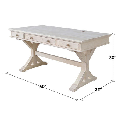 Executive Desk - With Canyon Base, Unfinished