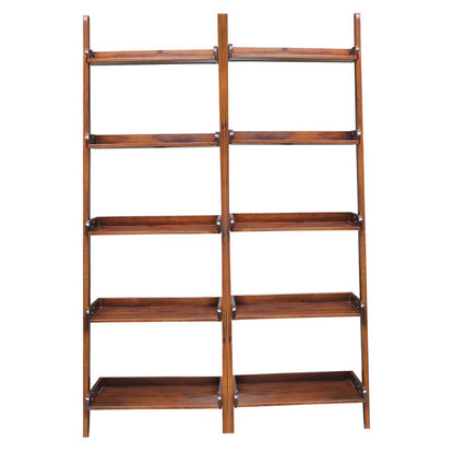 Lean To Shelf Unit, With 5 Shelves, Espresso