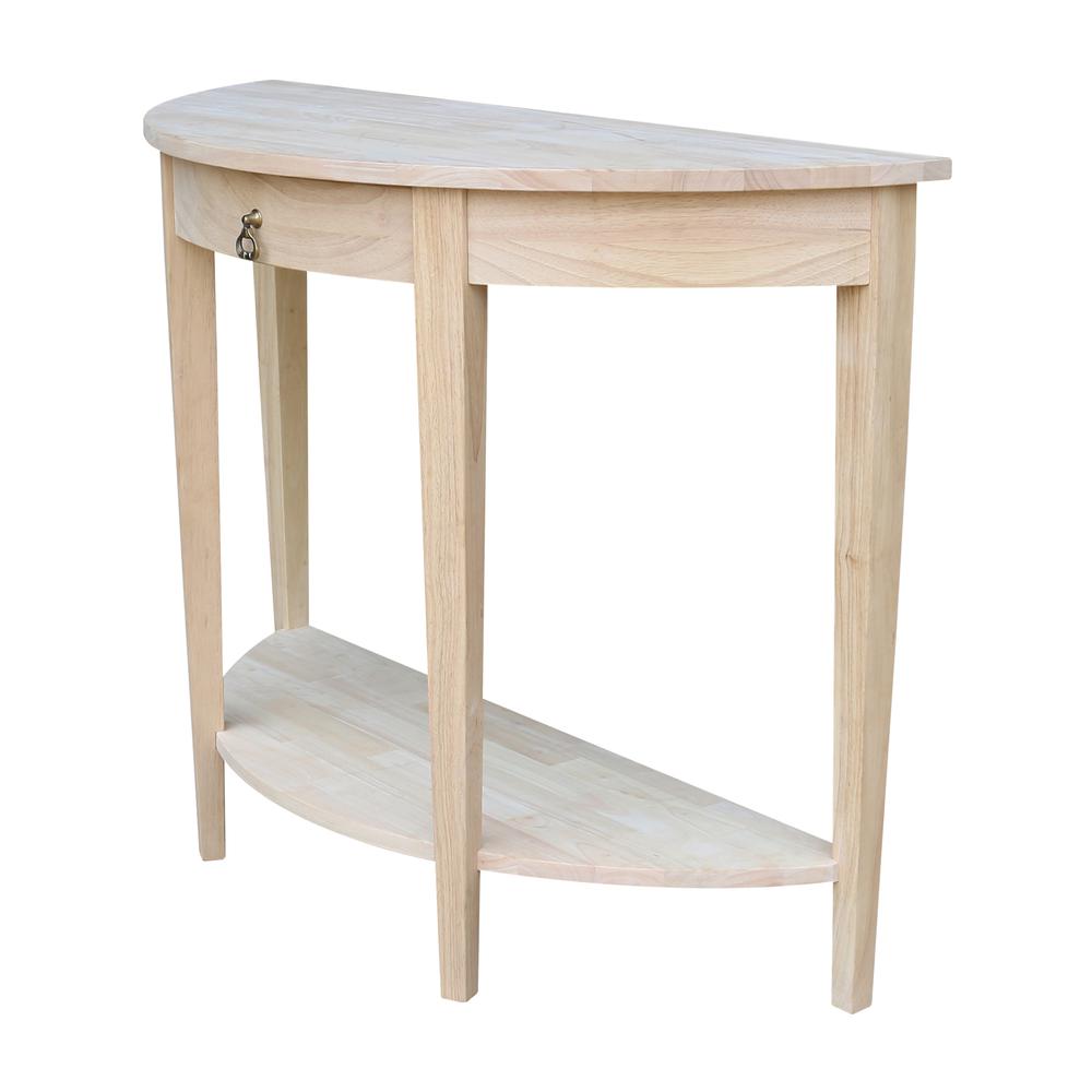 Half Moon Console Table, Unfinished