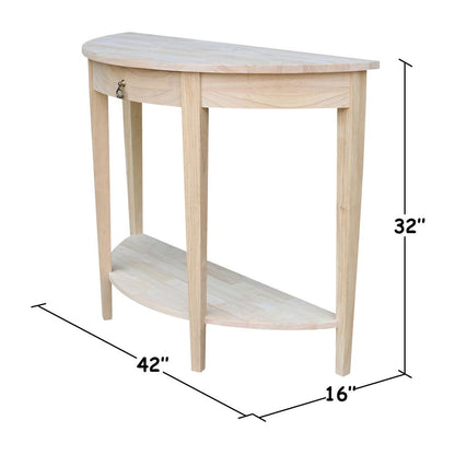 Half Moon Console Table, Unfinished