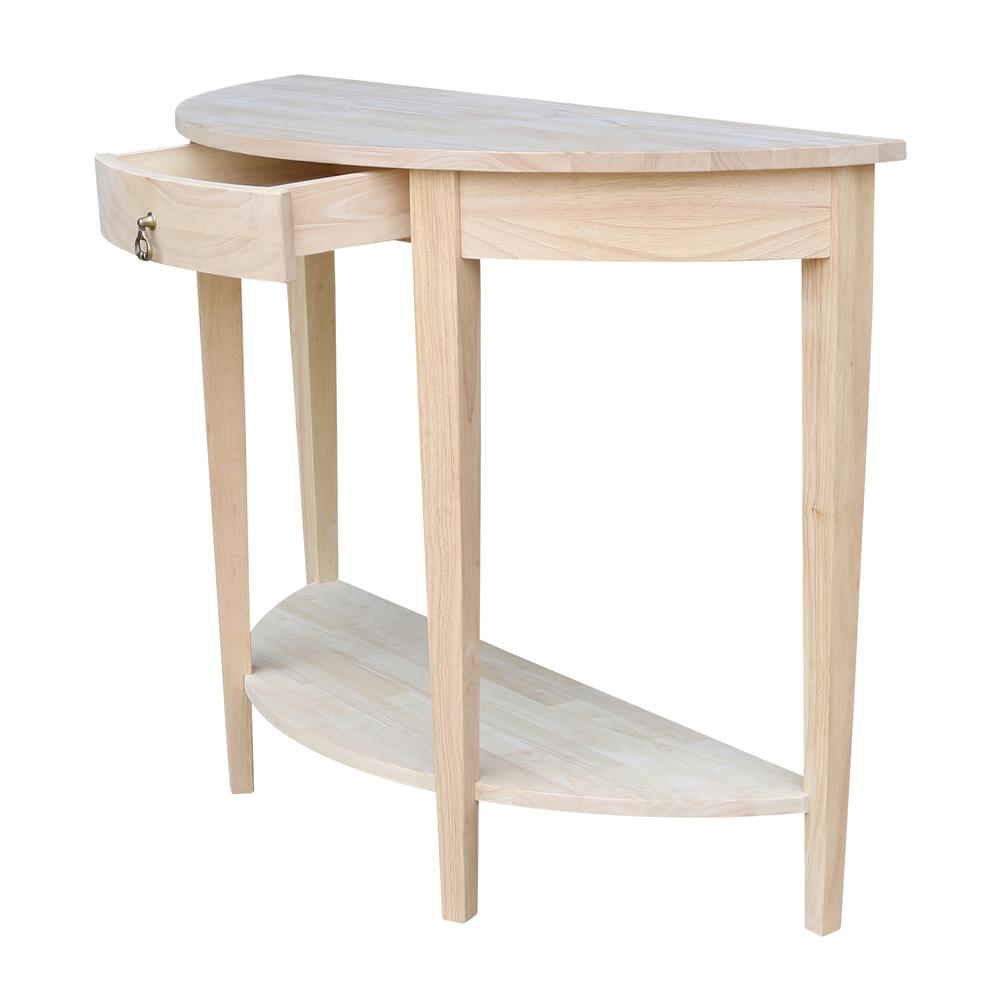 Half Moon Console Table, Unfinished