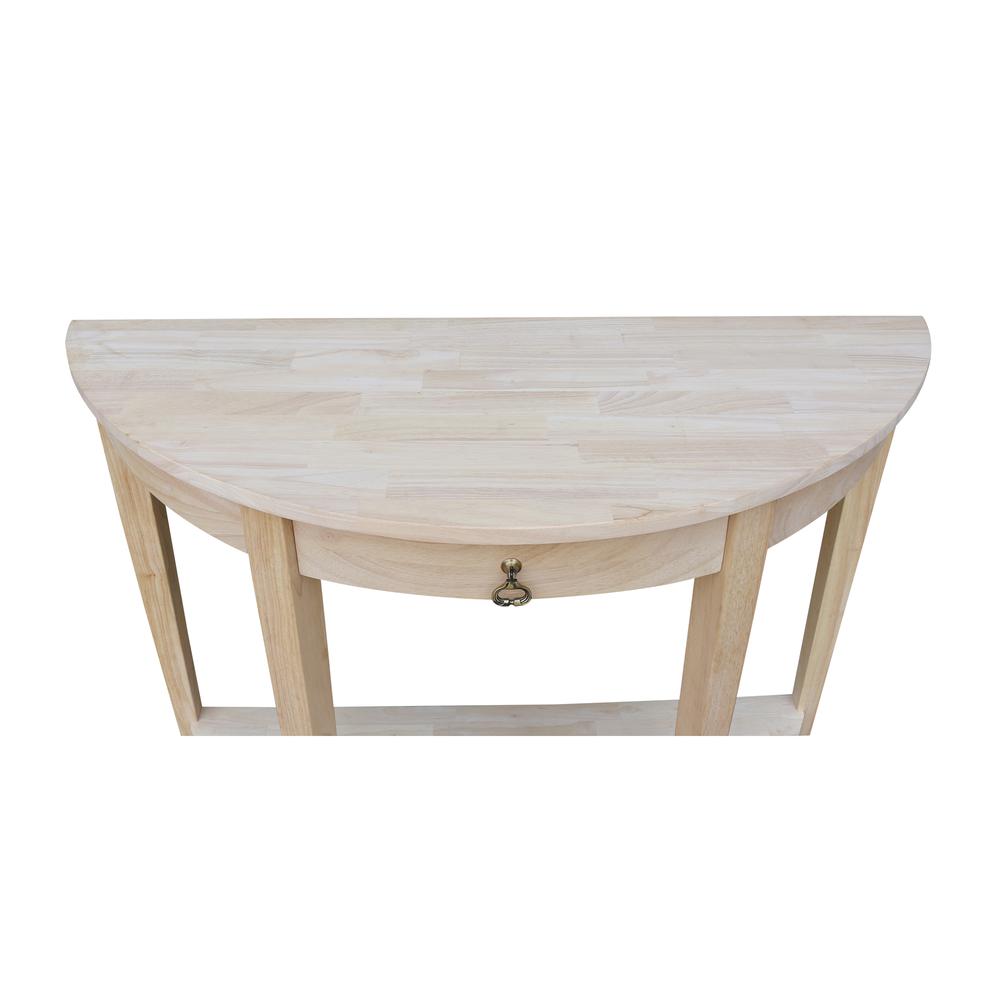 Half Moon Console Table, Unfinished