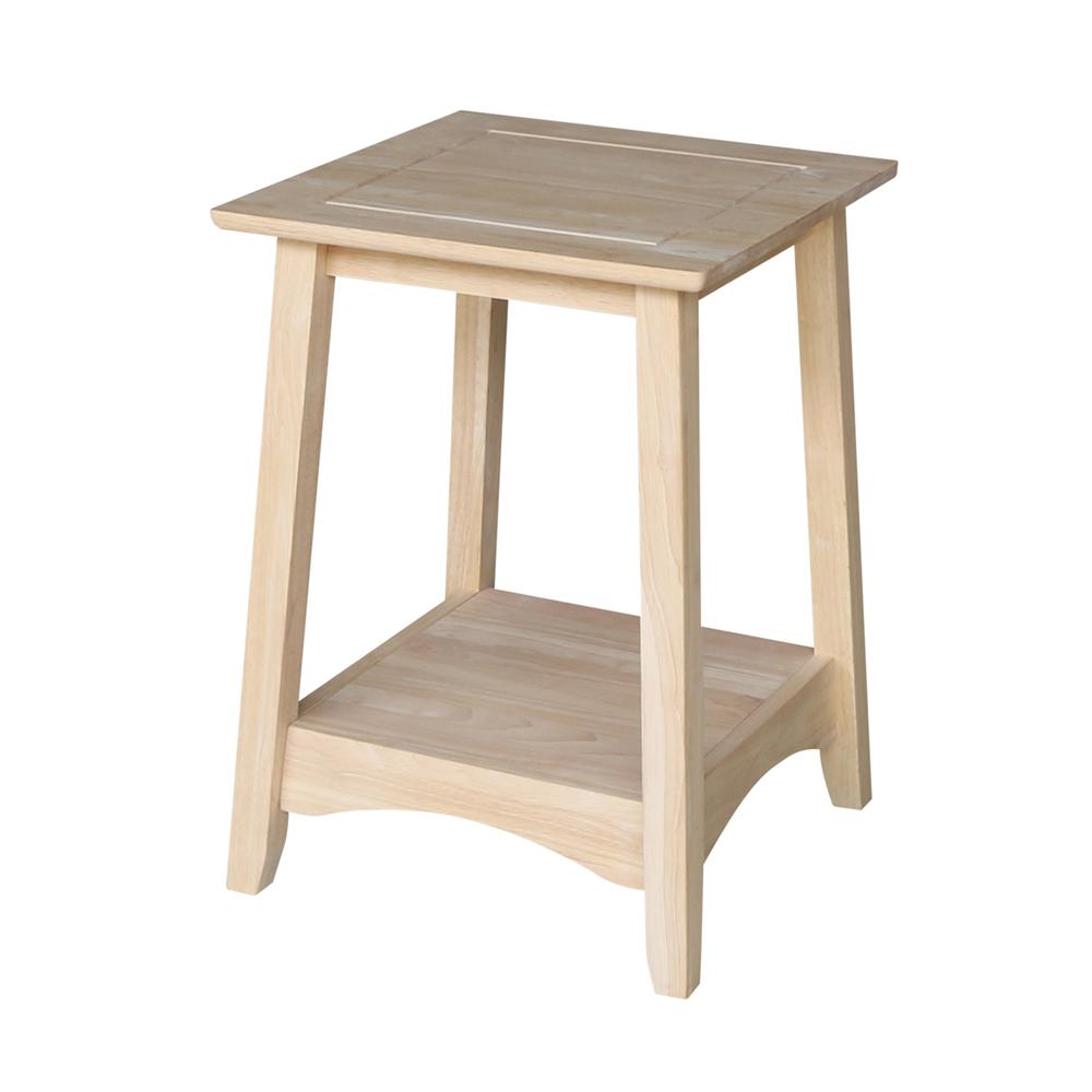 Bombay Tall End Table, Unfinished