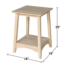 Bombay Tall End Table, Unfinished