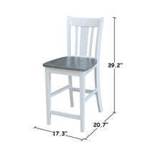 San Remo Counterheight Stool - 24" Seat Height, White/Heather Gray