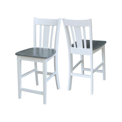 San Remo Counterheight Stool - 24" Seat Height, White/Heather Gray