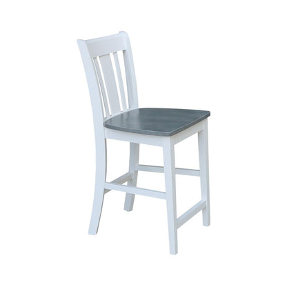 San Remo Counterheight Stool - 24" Seat Height, White/Heather Gray