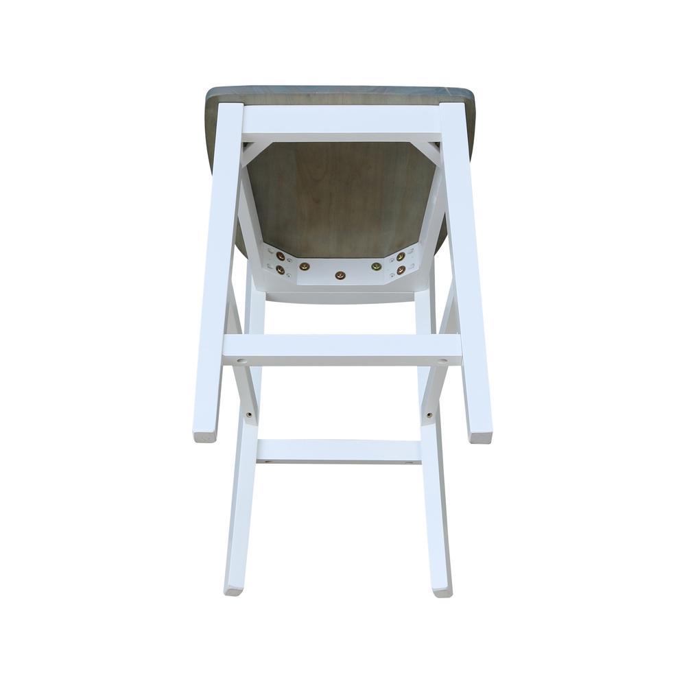 San Remo Counterheight Stool - 24" Seat Height, White/Heather Gray