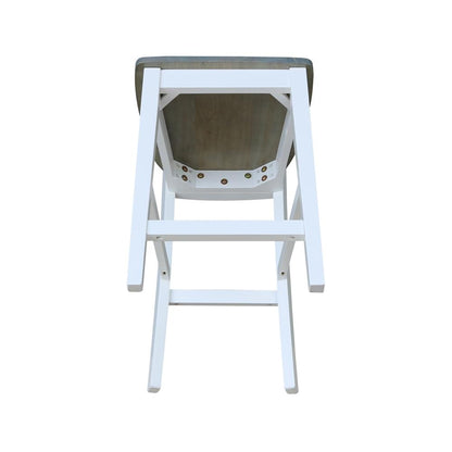 San Remo Counterheight Stool - 24" Seat Height, White/Heather Gray