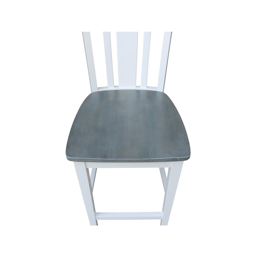 San Remo Counterheight Stool - 24" Seat Height, White/Heather Gray