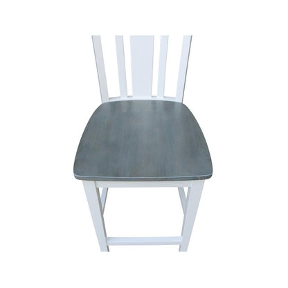 San Remo Counterheight Stool - 24" Seat Height, White/Heather Gray