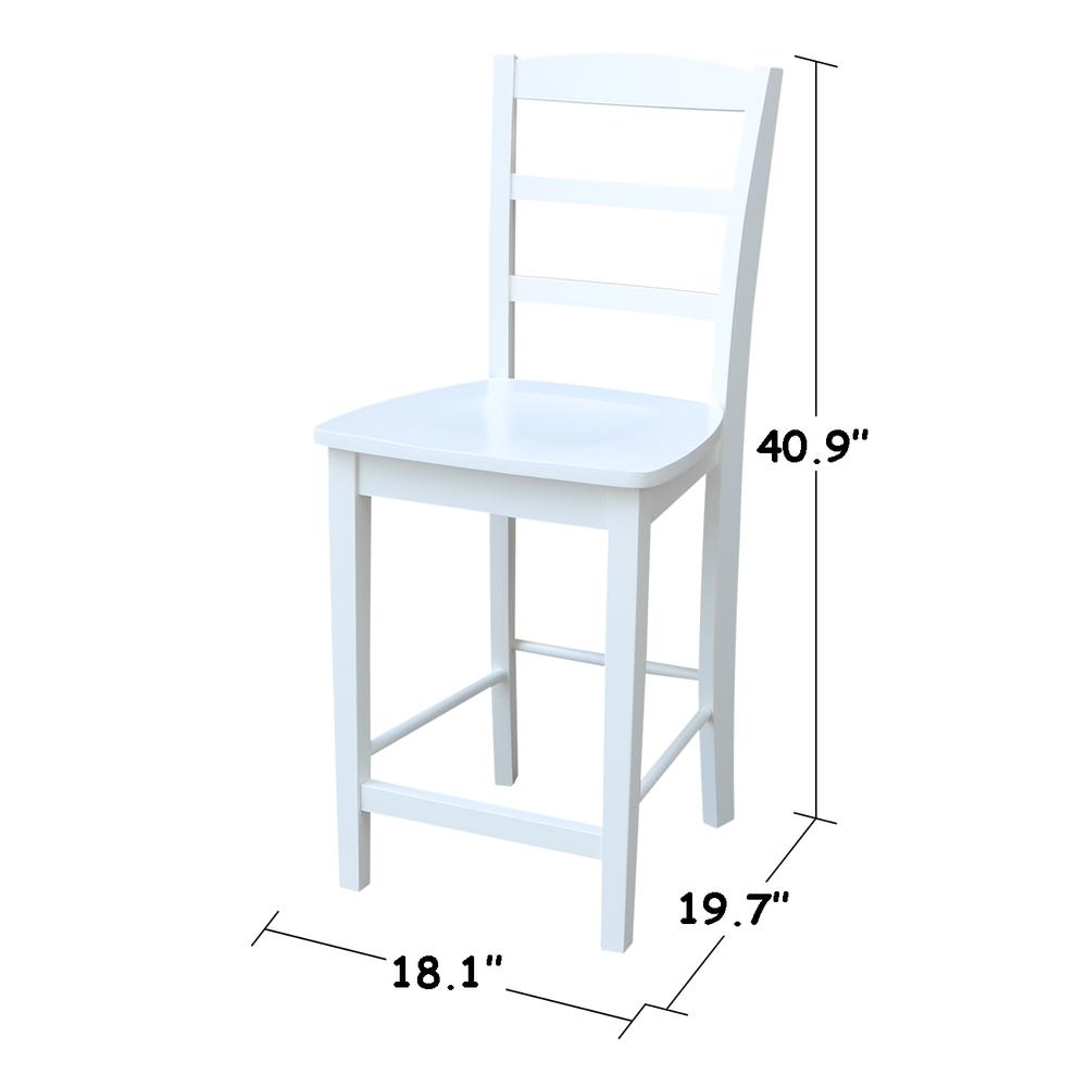 Madrid Counter height Stool - 24" Seat Height, White