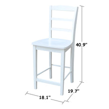 Madrid Counter height Stool - 24" Seat Height, White