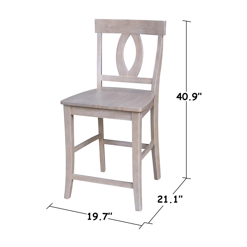 Cosmo Counter height Stool - 24" Seat Height , Washed Gray Taupe