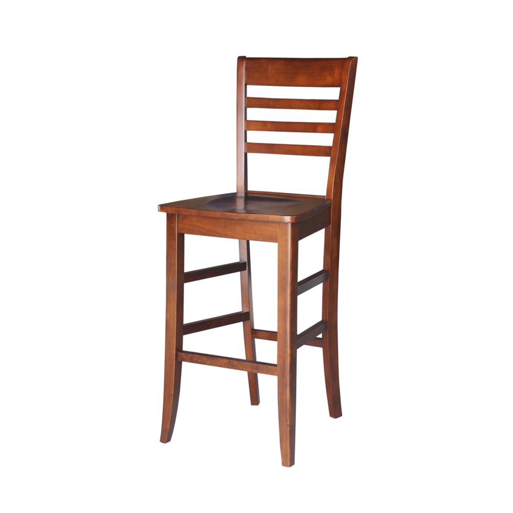 Roma Bar height Stool - 30" Seat Height, Espresso