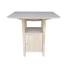 Dual Drop Leaf Bistro Table - Bar Height - With Storage, Unfinished