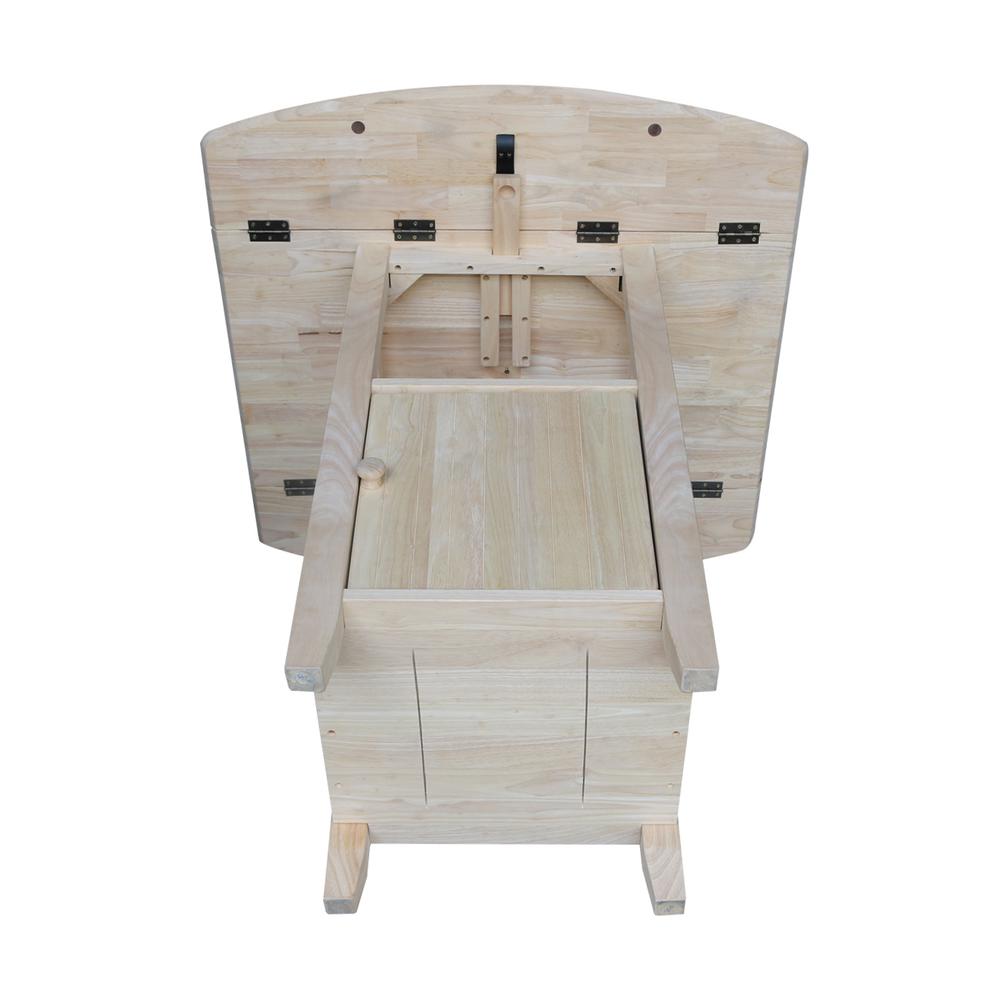 Dual Drop Leaf Bistro Table - Bar Height - With Storage, Unfinished