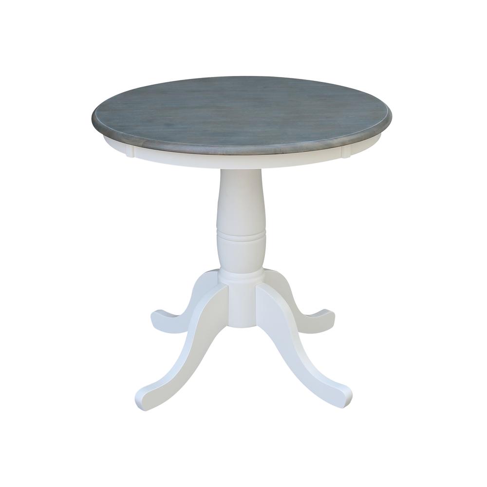 30" Round Pedestal Dining Table with 2 Madrid Ladderback Chairs